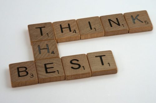scrabble, scrabble pieces, lettering, letters, wood, scrabble tiles, white background, words, quote, think the best, think, the, best, optimism, positive thinking, don't worry, mither, don't mither,